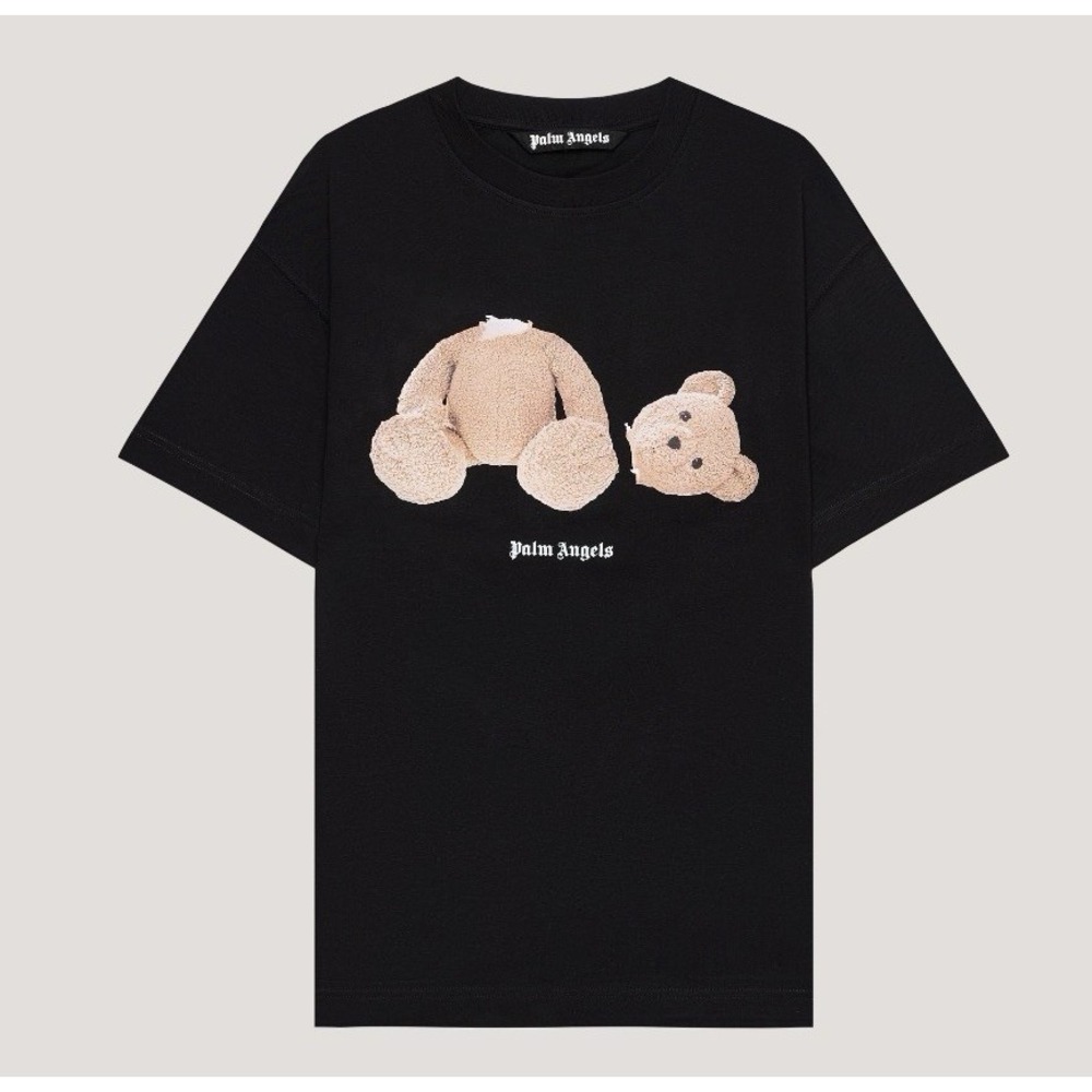 Palm Angels Broken Bear T-Shirt Mens L Black Designer Streetwear Luxury